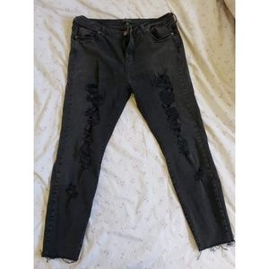 Forever 21+ Distressed Ankle Jeans